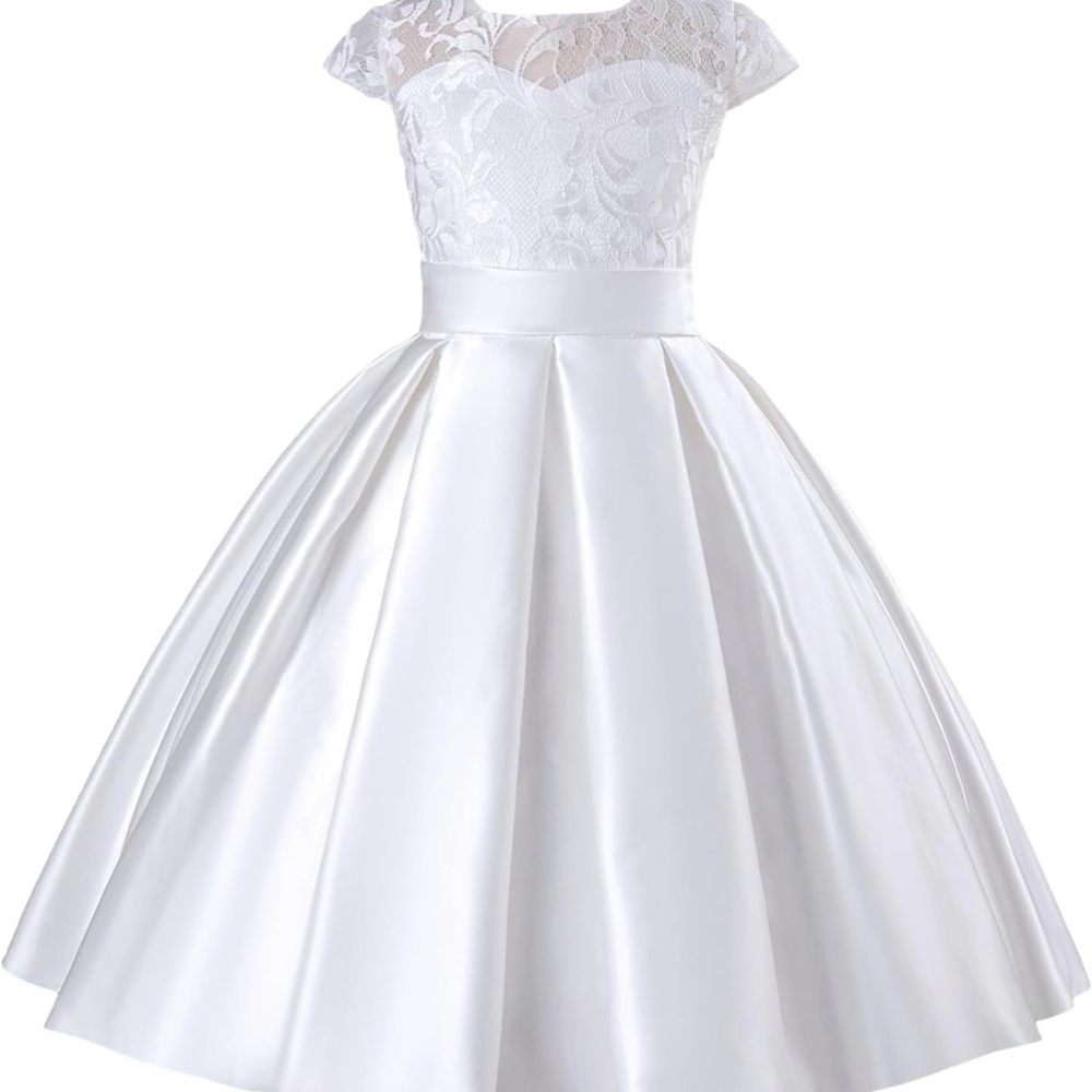 Charming White Lace Formal Kids Dress